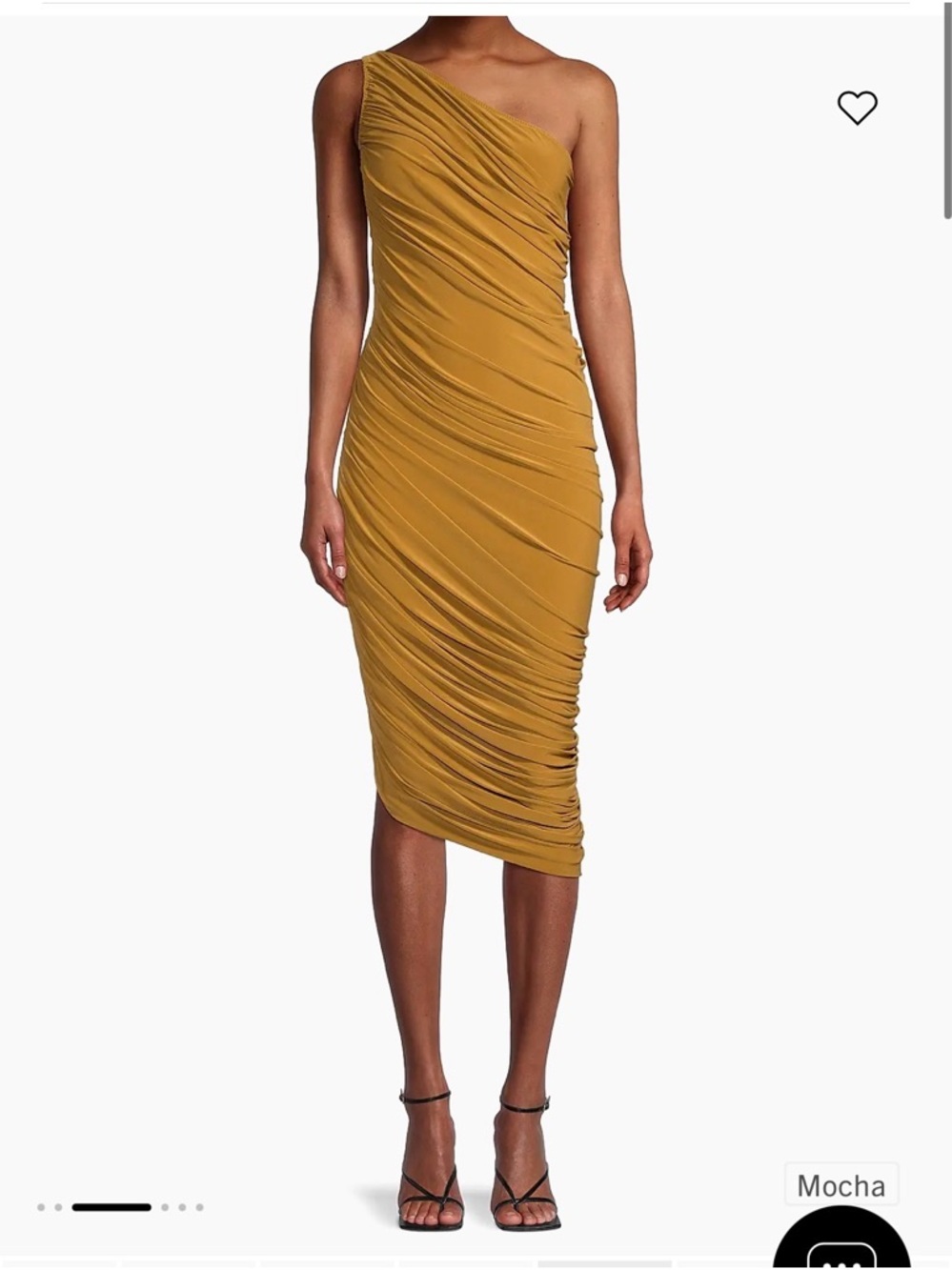 Norma Kamali  Diana One-Shoulder Ruched Dress in Mocha Gown